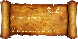 Kircz Loránd névjegykártya